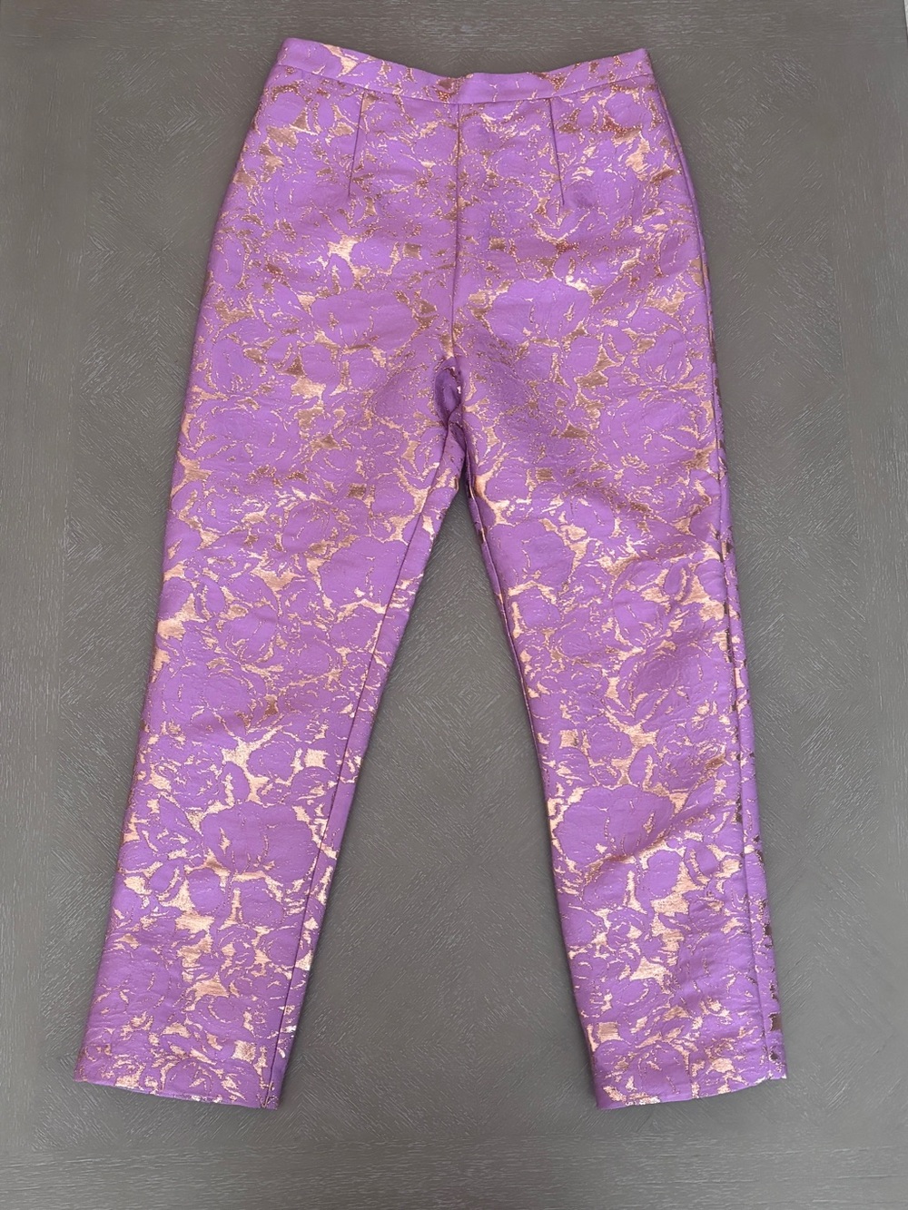 JOVANI ✨ Lavender Gold Feather Cuffs Pant Suit 24621 Sz 12 - Picture 7 of 16